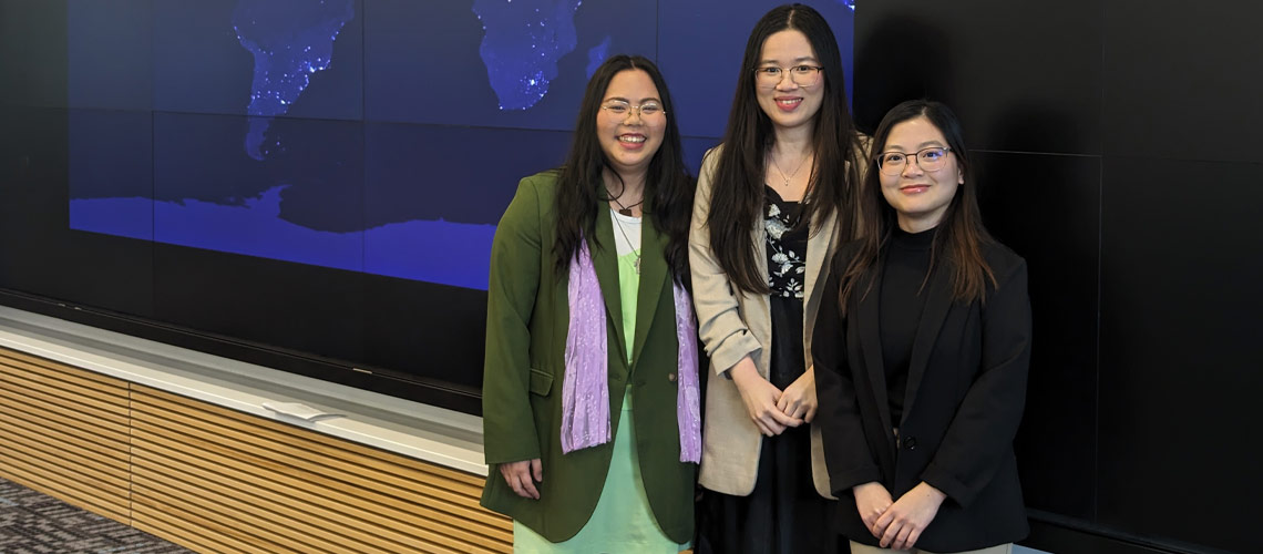 From left, Andrea Barlaan, Linh Bui, Ally Phan.