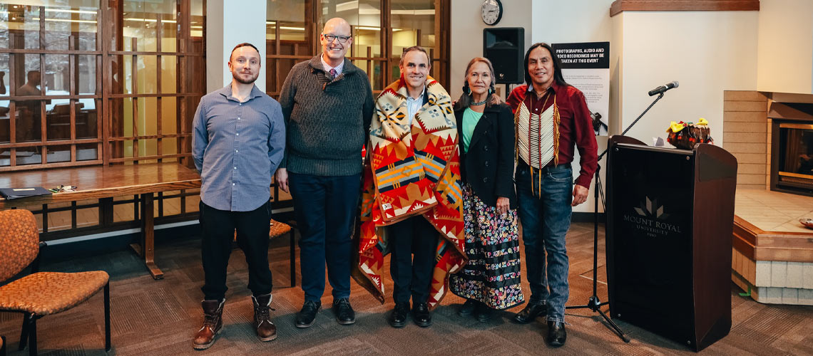 Members of MRU’s Provost’s Council and the office of Indigenization and decolonization, as well as former colleagues from the University of Saskatchewan.