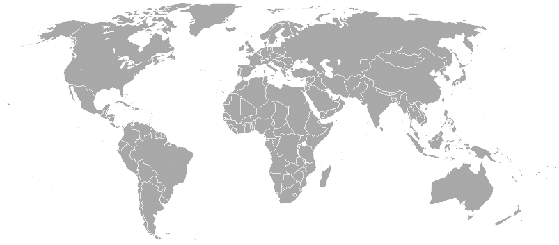 A map of the world, with all the locations Mount Royal students can have international experiences at indicated.